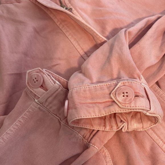 Women's NWT Lucky Brand Under A Cloud Cropped Jacket Pink Large w/Removable Hood - Picture 14 of 15